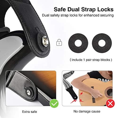 LEKATO Bass Guitar Strap - 3" Wide, Padded, Adjustable 45" to 55" | Comfortable, Durable & Safe for Heavy Guitars thumbnail 5
