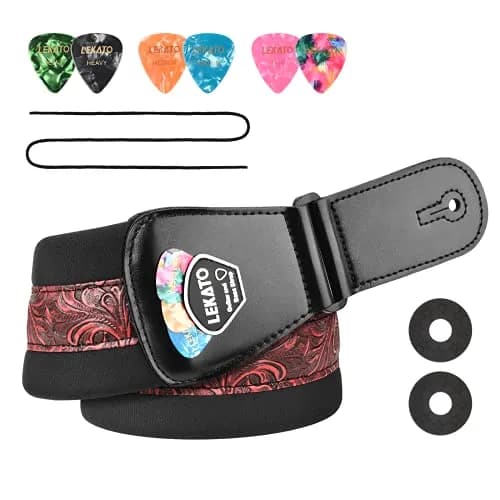 LEKATO Bass Guitar Strap - 3" Wide, Padded, Adjustable 45" to 55" | Comfortable, Durable & Safe for Heavy Guitars thumbnail 8
