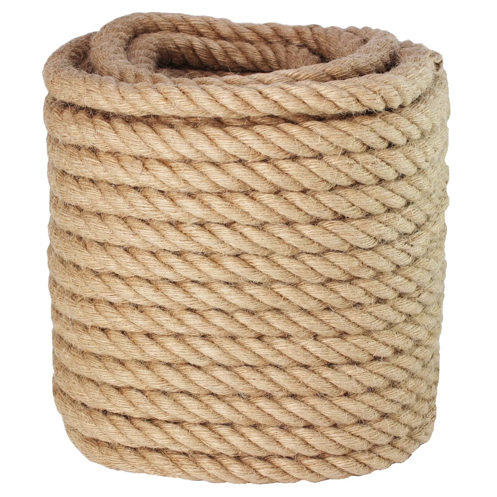 VEITHI Manila Rope 3/4 Inch (19mm) x 100 Feet (30.48m) | Natural Twisted Jute Fiber for Crafts & Tie-Downs - main product image