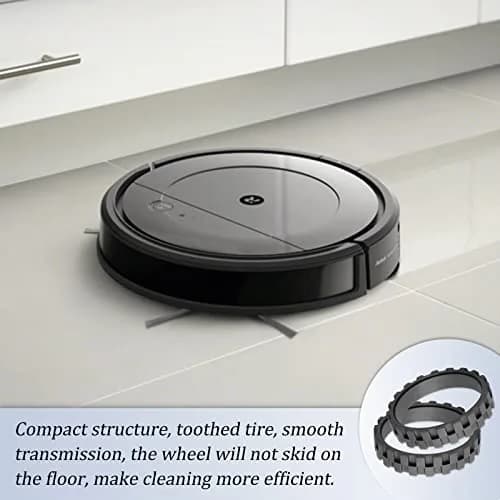 Garbage fighter Replacement Tires for iRobot Roomba 500-900 Series, e5, e6, i7 Vacuums | Black 2-Pack Natural Rubber thumbnail 7