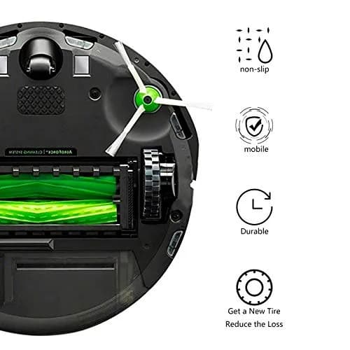 Garbage fighter Replacement Tires for iRobot Roomba 500-900 Series, e5, e6, i7 Vacuums | Black 2-Pack Natural Rubber thumbnail 3