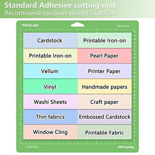 WORKLION 12x12 Standard Cutting Mat (3 Pack) Compatible with Explore, Air, Maker | Green PVC thumbnail 3