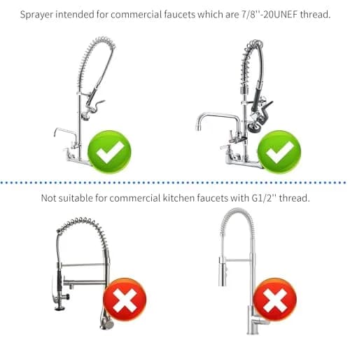 BESTJEEF Commercial Sink Sprayer Head 1.42 GPM Chrome Finish | Restaurant Kitchen Faucet Part thumbnail 6