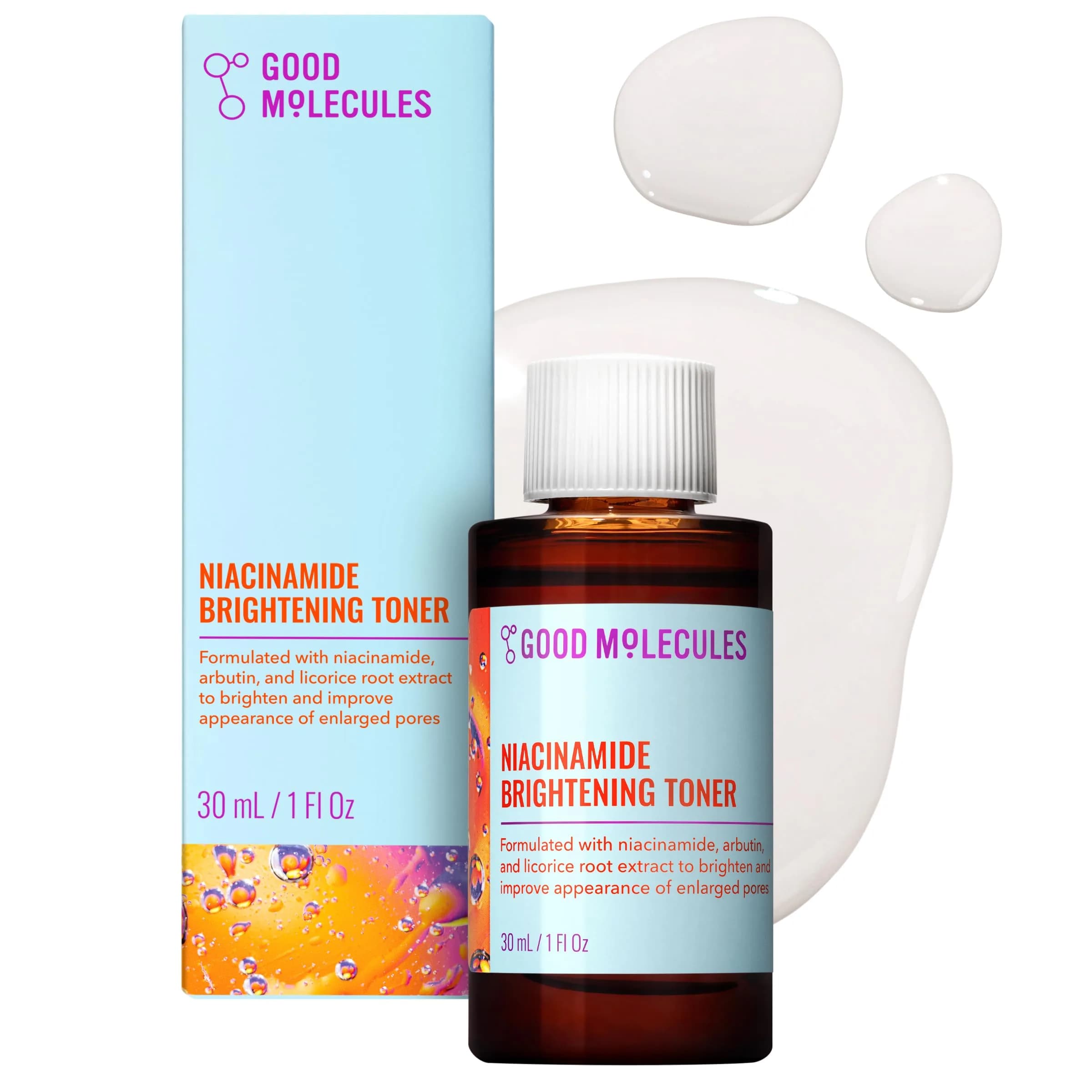 Good Molecules Niacinamide Brightening Toner 120ml (4 fl oz) | Evens Tone & Minimizes Pores — 1 Fl Oz