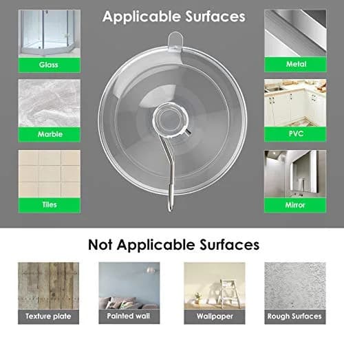 Hangerspace Suction Cup Hooks, 12 Pack | Clear, Waterproof, Detachable, 3lb Capacity thumbnail 7