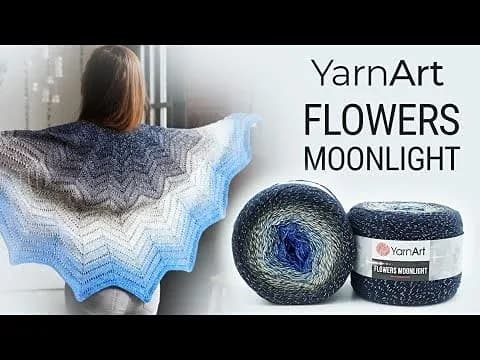 YarnArt Flowers Moonlight Gradient Cotton Acrylic Yarn with Metallic Lurex, 250g (8.82 oz) | 1000m (1094 yds) Shiny Multicolor Cake Yarn for Crochet & Knitting thumbnail 2