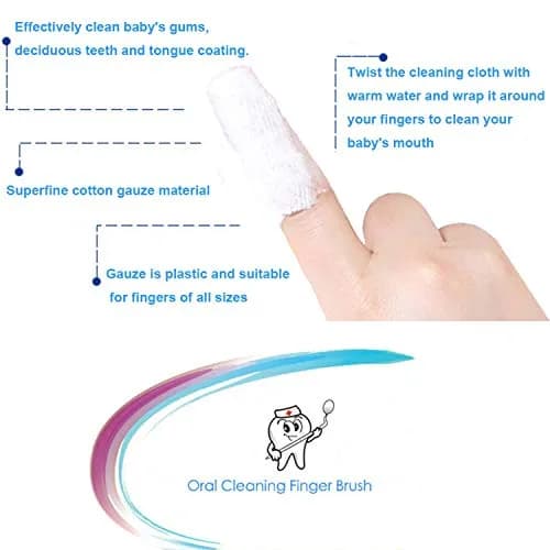 Serlife Baby Toothbrush Soft Gauze Infant Finger Clean Oral Toothbrush | Gentle, Hygienic Baby Mouth Care thumbnail 3