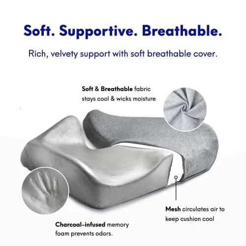 C CUSHION LAB Patented Pressure Relief Seat Cushion for Long Sitting Hours | 43.2 cm (17 in) x 40.6 cm (16 in) thumbnail 5