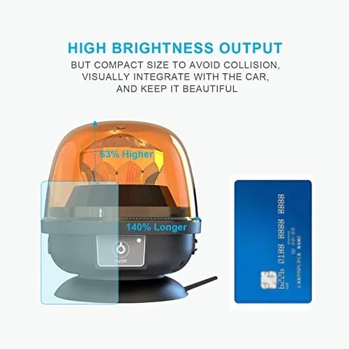 Agrieyes W08 Wireless Amber LED Beacon Light | Magnetic Base Strobe Light for Vehicles thumbnail 7