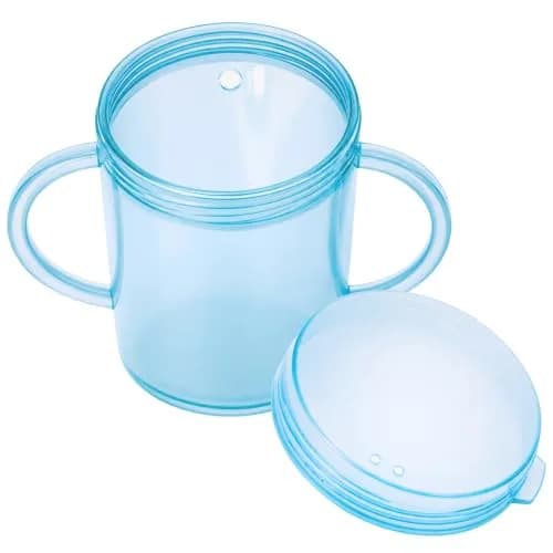 TalkTools Recessed Lid Cup with Handles, 177ml (6 fl oz) Light Blue | Promotes Oral Motor Skills & Lip Closure thumbnail 1