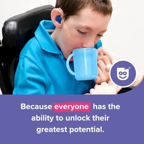 TalkTools Recessed Lid Cup with Handles, 177ml (6 fl oz) Light Blue | Promotes Oral Motor Skills & Lip Closure thumbnail 7