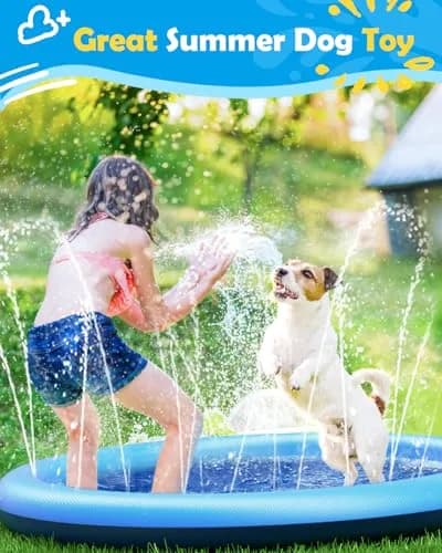 Peteast Dog Pool, Anti-Slip Splash Pad for Dogs, 59 in | Summer Hydration & Fun thumbnail 8