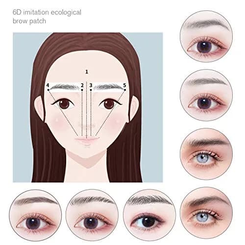Micro Traders 6D Eyebrow Stickers 100 Pairs (10 Sheets) | Natural Hair-Like Waterproof Eyebrow Tattoos thumbnail 4