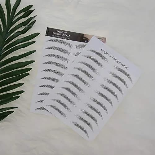 Micro Traders 6D Eyebrow Stickers 100 Pairs (10 Sheets) | Natural Hair-Like Waterproof Eyebrow Tattoos thumbnail 7