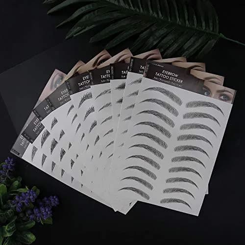 Micro Traders 6D Eyebrow Stickers 100 Pairs (10 Sheets) | Natural Hair-Like Waterproof Eyebrow Tattoos thumbnail 8
