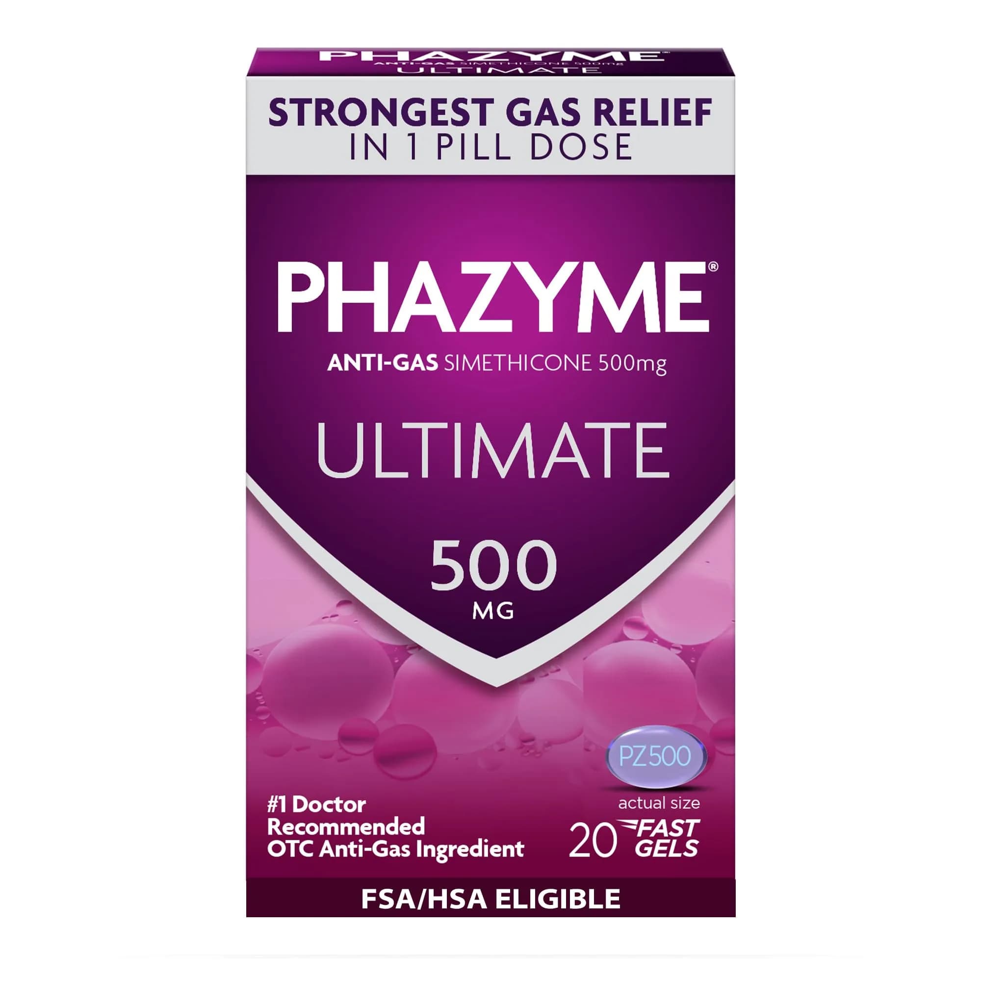 Phazyme 500 mg 20 Count | Fast Gas Relief for Adults in India