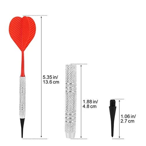 Accmor 12 Pack Soft Tip Darts with 100 Extra Tips | 14.8cm (5.8 inch) Metal Shaft Darts, 13g thumbnail 9