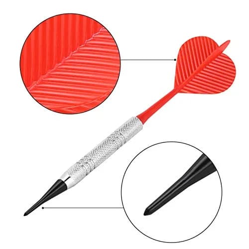 Accmor 12 Pack Soft Tip Darts with 100 Extra Tips | 14.8cm (5.8 inch) Metal Shaft Darts, 13g thumbnail 3