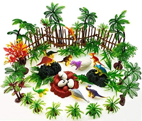 MOMOONNON 56PCS Dinosaur Cake Toppers with Model Trees | Fun & Educational Birthday Decor in India thumbnail 1