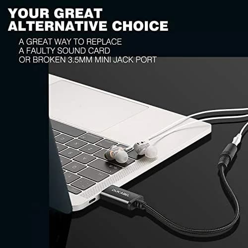 DUKABEL USB to 3.5mm Jack Audio Adapter | 50cm AUX Cable for PC, PS4, PS5 thumbnail 6