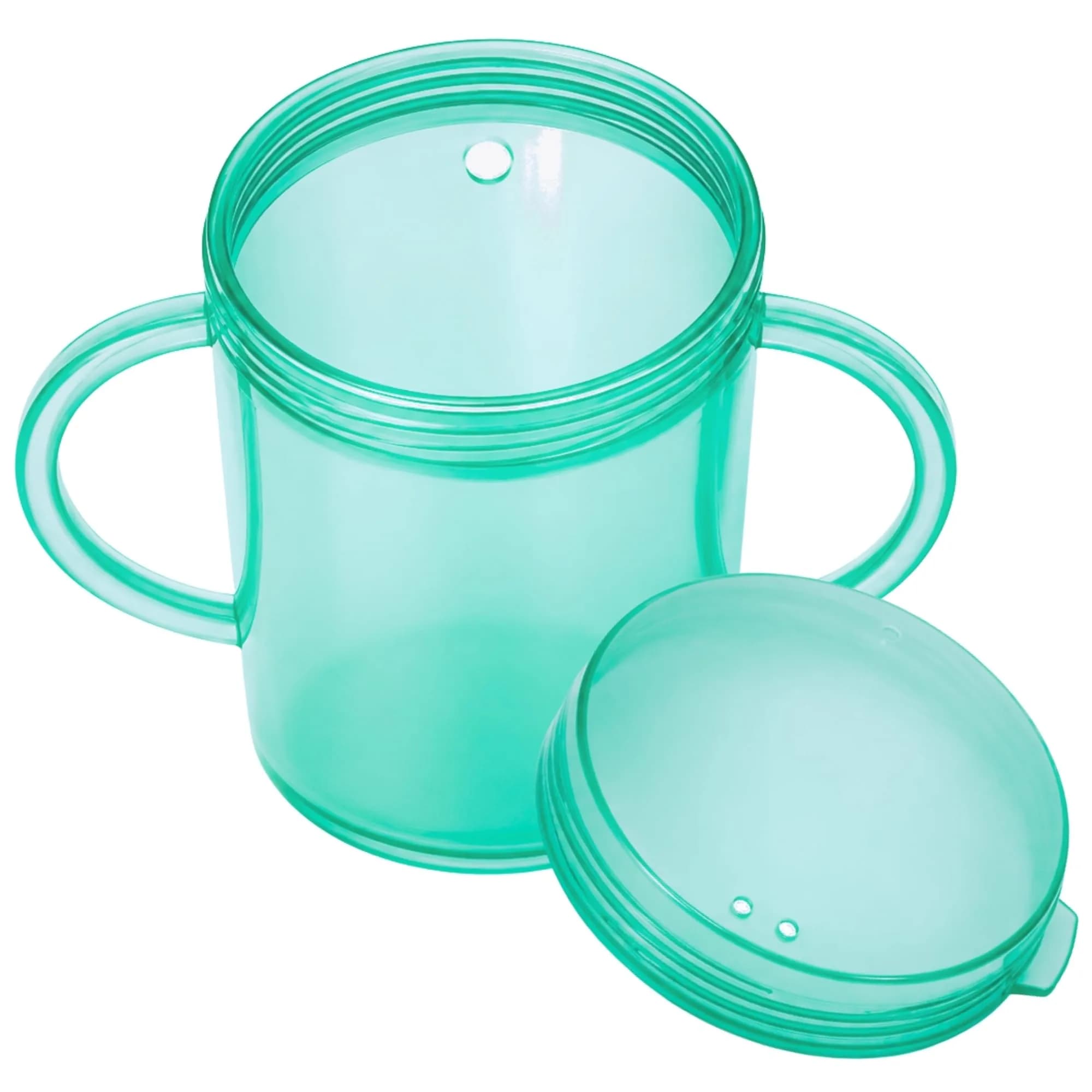 TalkTools Recessed Lid Cup with Handles, 150ml (5 fl oz) Purple | Therapeutic Oral Motor Training Cup — Green
