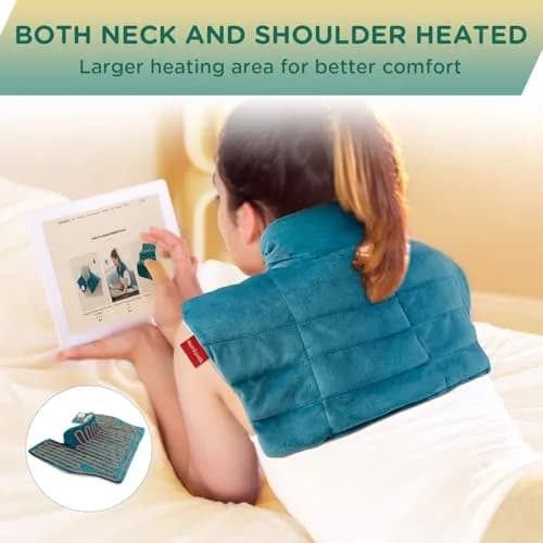 Comfytemp Weighted Heating Pad for Neck Shoulders Back 2.6lb 500g (19"x23") | Fast Heating with 9 Levels & 11 Timers thumbnail 5