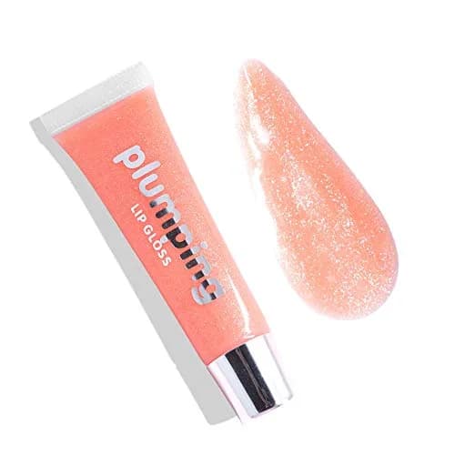 MAEPEOR Glitter Glossy Plumping Lipgloss 02#Peachy Pink 15ml (0.5 Fl Oz) | Natural Lip Color with High Shine thumbnail 1