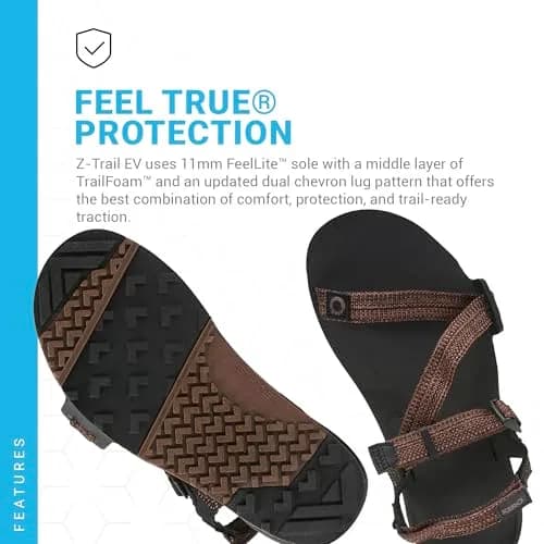 Xero Shoes Men's Z-Trail EV Barefoot Hiking Sandals 10mm (US 11 / EU 44) | Natural Movement & Protection thumbnail 3