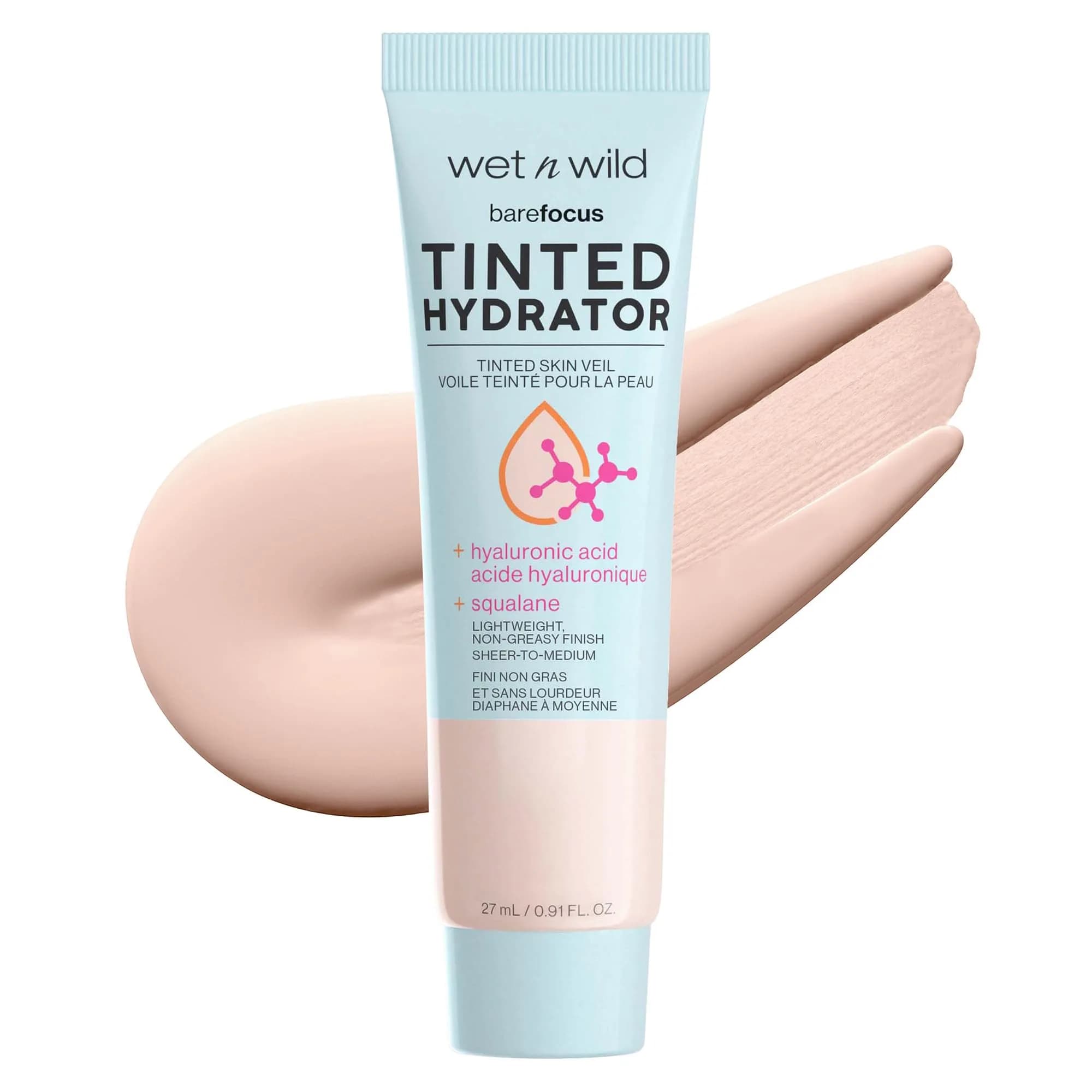 wet n wild Bare Focus Tinted Hydrator Skin Veil Porcelain | Lightweight Buildable Coverage 25.8 ml (0.91 fl oz)