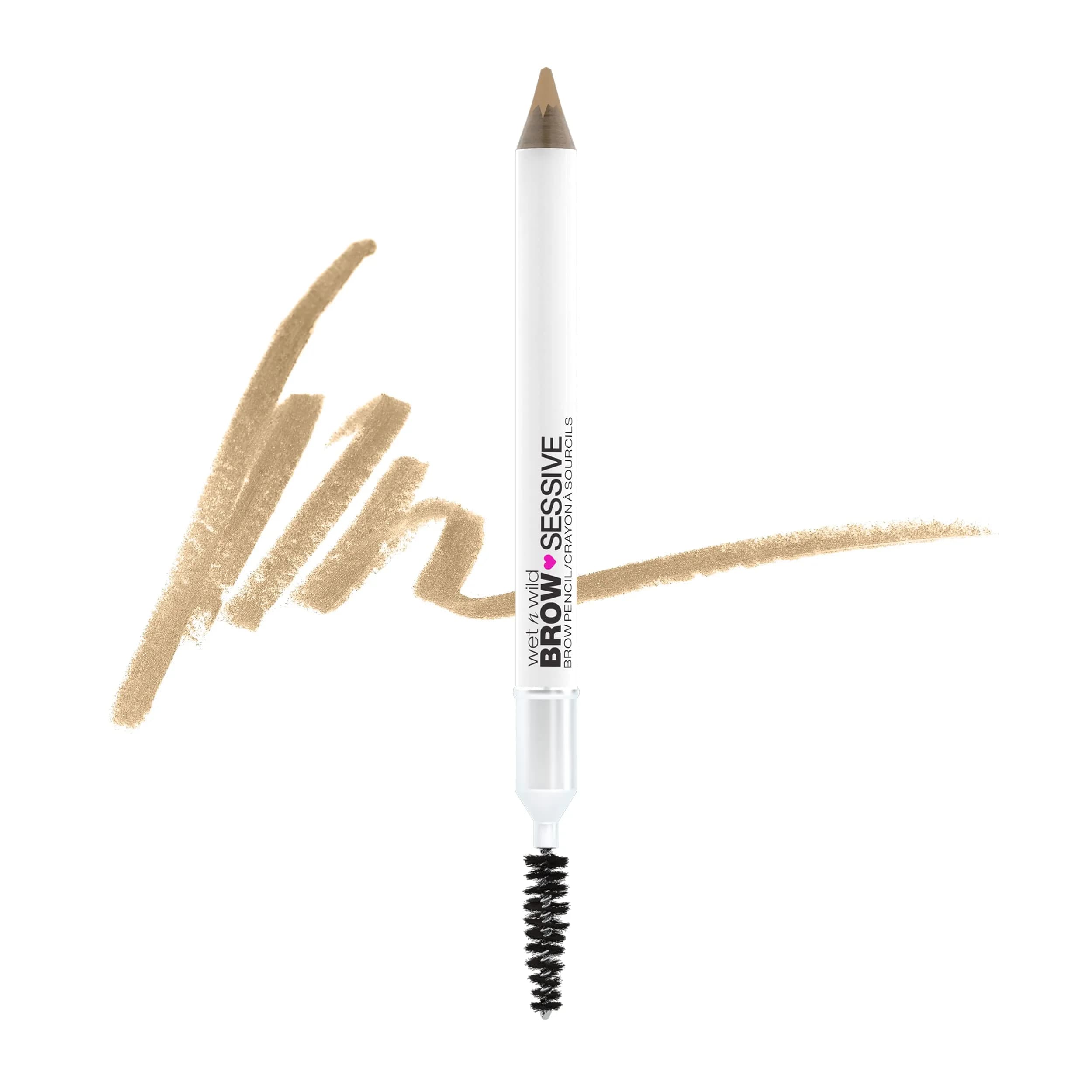 wet n wild Brow-Sessive Brow Pencil Medium Brown | Ultra-Precise Dual Ended Spoolie Brush for Perfect Buildable Blendable Shaping — Taupe