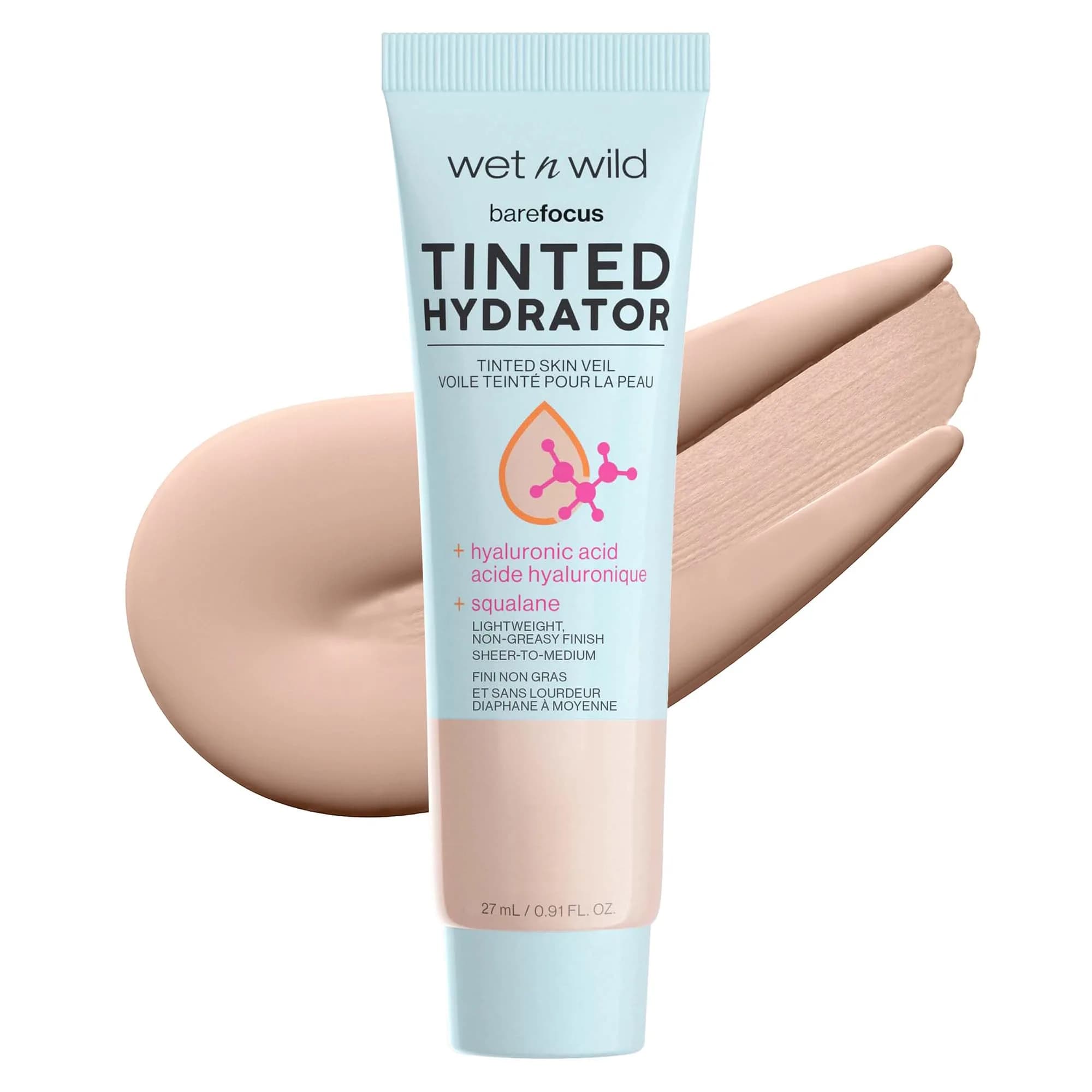 wet n wild Bare Focus Tinted Hydrator 0.91 oz | Buildable, Hydrating Skin Veil with Hyaluronic & Vegan Squalane