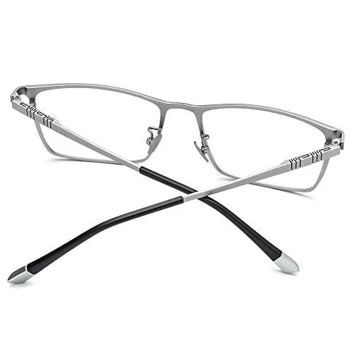 FONEX Titanium Square Eyeglass Frames for Men, 67mm Lens Width (F85641 Silver) thumbnail 7