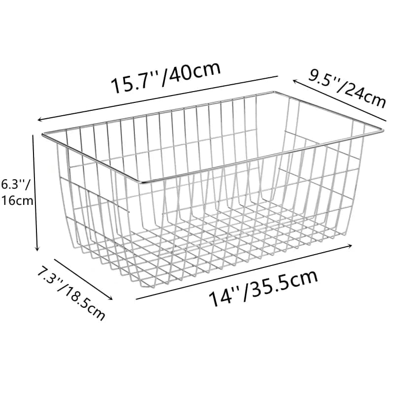 Slideep Farmhouse Wire Baskets 15.7"L x 9.5"W x 6.3"H | Rustic Kitchen & Pantry Organizer thumbnail 7