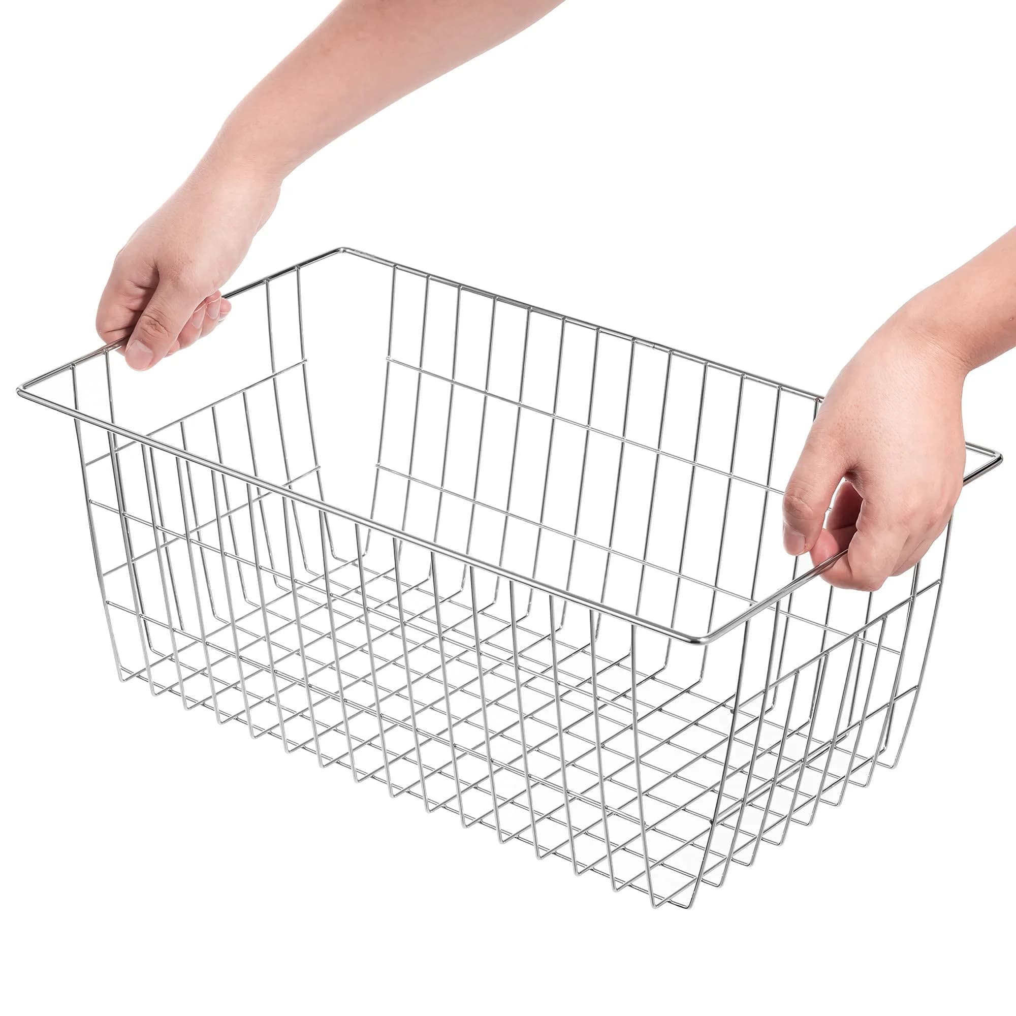 Slideep Farmhouse Wire Baskets 15.7"L x 9.5"W x 6.3"H | Rustic Kitchen & Pantry Organizer thumbnail 8