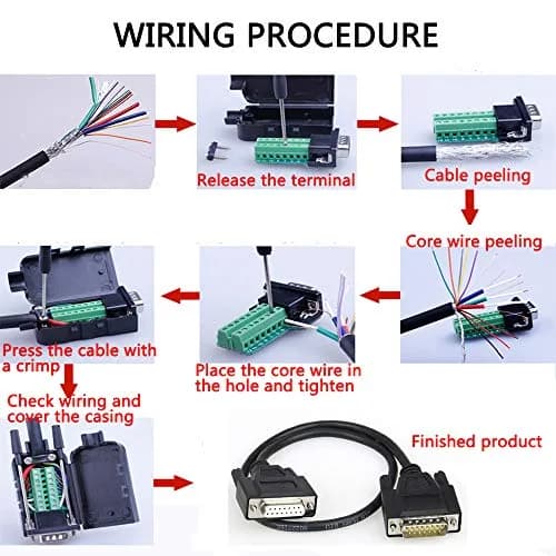 ANMBEST DB15 Solderless Serial Adapter Male+Female | RS232 15-Pin Terminal Connectors for Industrial Instrumentation thumbnail 7