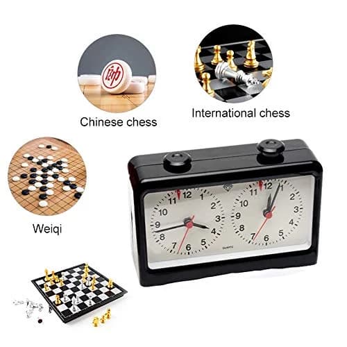 Just E Joy Classic Analog Style Chess Clock with Quartz Movement & Larger Base | Accurate Timing for Competitions thumbnail 3