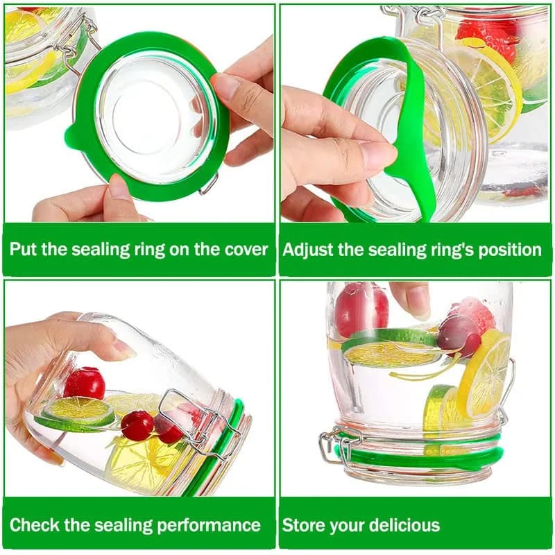 Gemhill Silicone Replacement Gasket 97mm | Leak-Proof Mason Jar Seal (97 mm, 10pcs) thumbnail 4