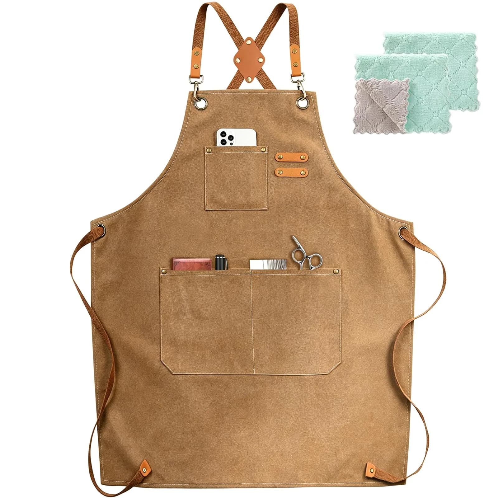 ZOMAO Cotton Canvas Cross Back Apron 1 Size | Durable & Adjustable for Kitchen & Work - main product image