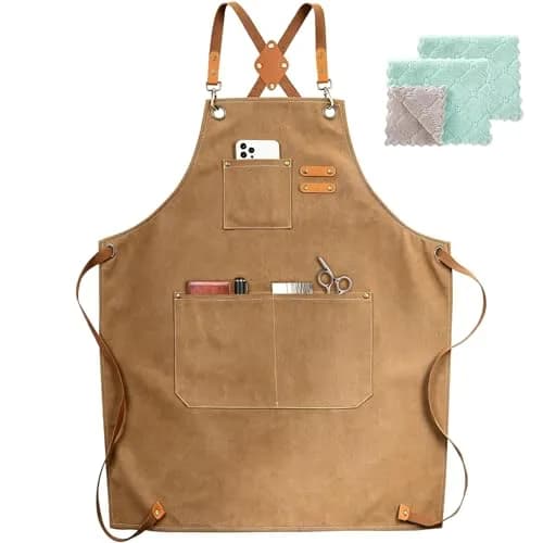 ZOMAO Cotton Canvas Cross Back Apron 1 Size | Durable & Adjustable for Kitchen & Work thumbnail 1