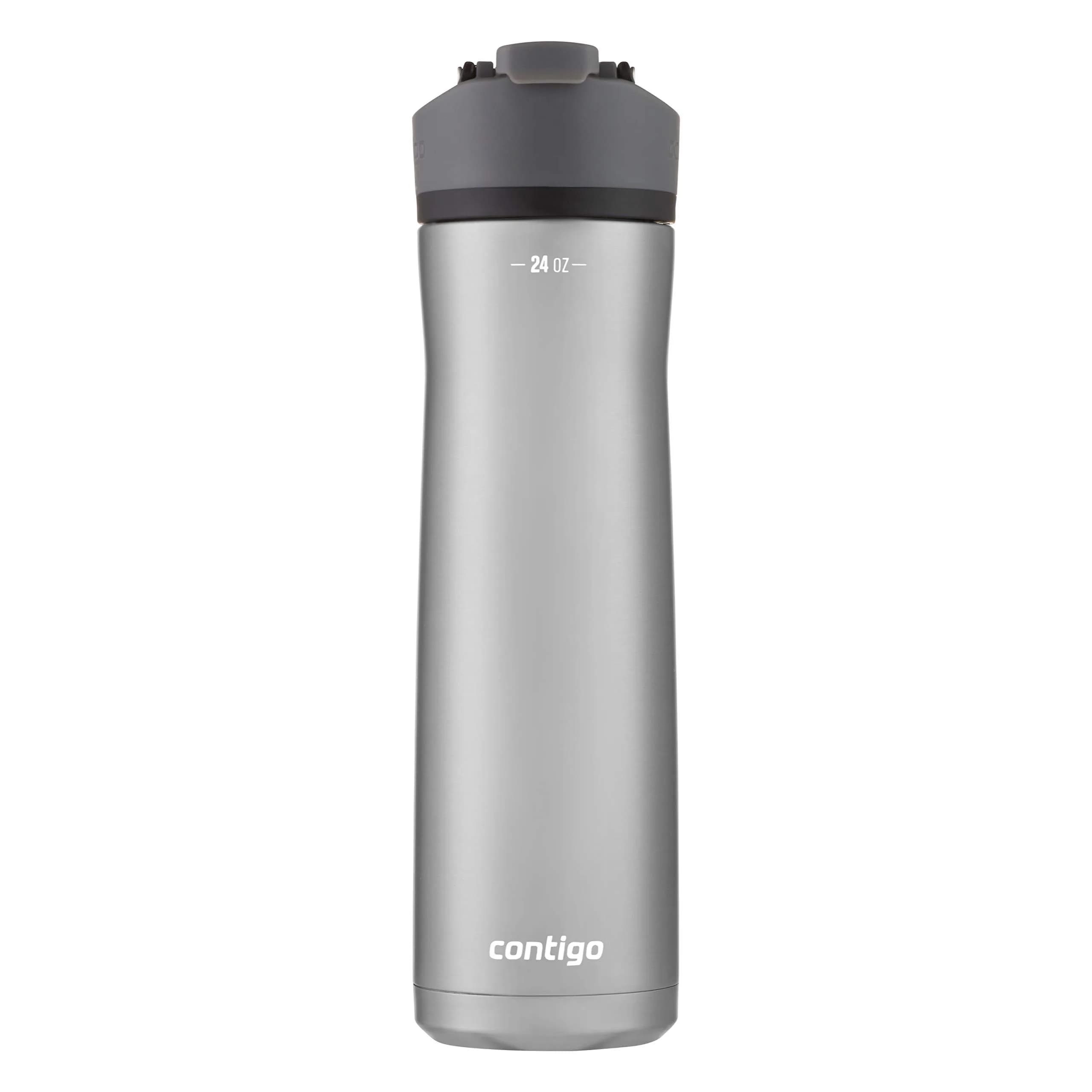 Contigo Cortland Chill 2.0 Stainless Steel Water Bottle 710ml | Spill-Proof, Keeps Drinks Cold 24H — Stainless Steel/Licorice