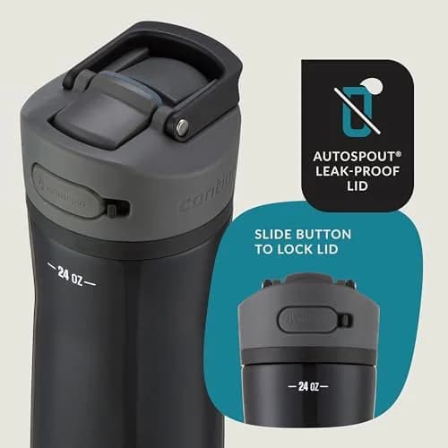 Contigo Ashland Chill Water Bottle 710ml (24oz) | Insulated Stainless Steel with AutoSpout Straw thumbnail 2