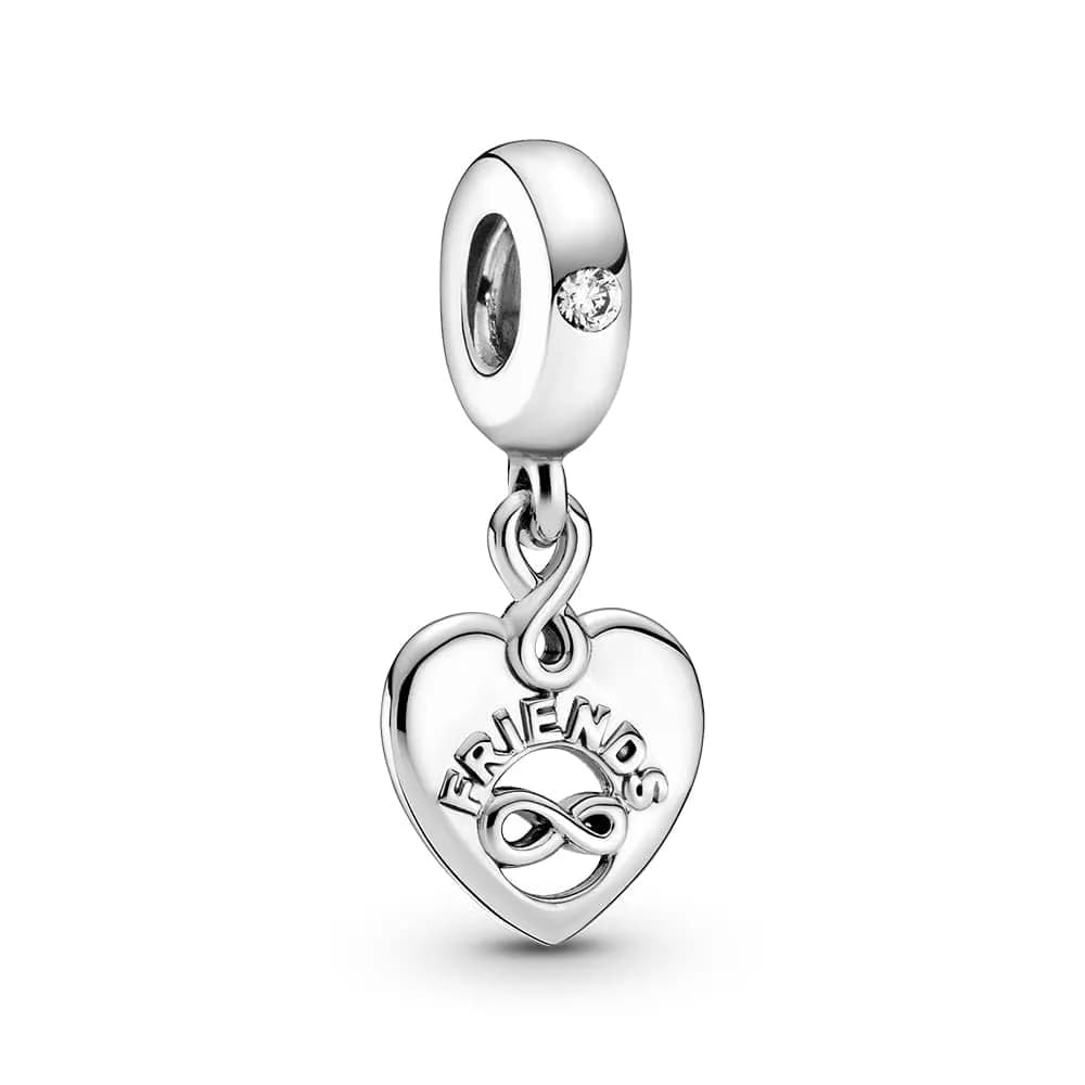 PANDORA Friends Forever Heart Dangle Charm | Sterling Silver Friendship Jewelry - main product image