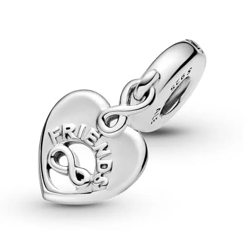 PANDORA Friends Forever Heart Dangle Charm | Sterling Silver Friendship Jewelry thumbnail 4