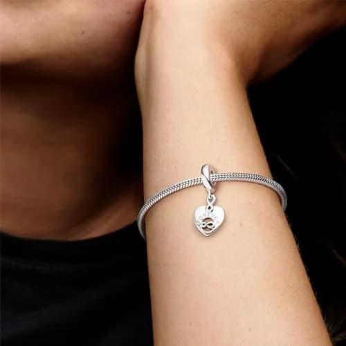 PANDORA Friends Forever Heart Dangle Charm | Sterling Silver Friendship Jewelry thumbnail 7