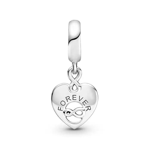 PANDORA Friends Forever Heart Dangle Charm | Sterling Silver Friendship Jewelry thumbnail 2