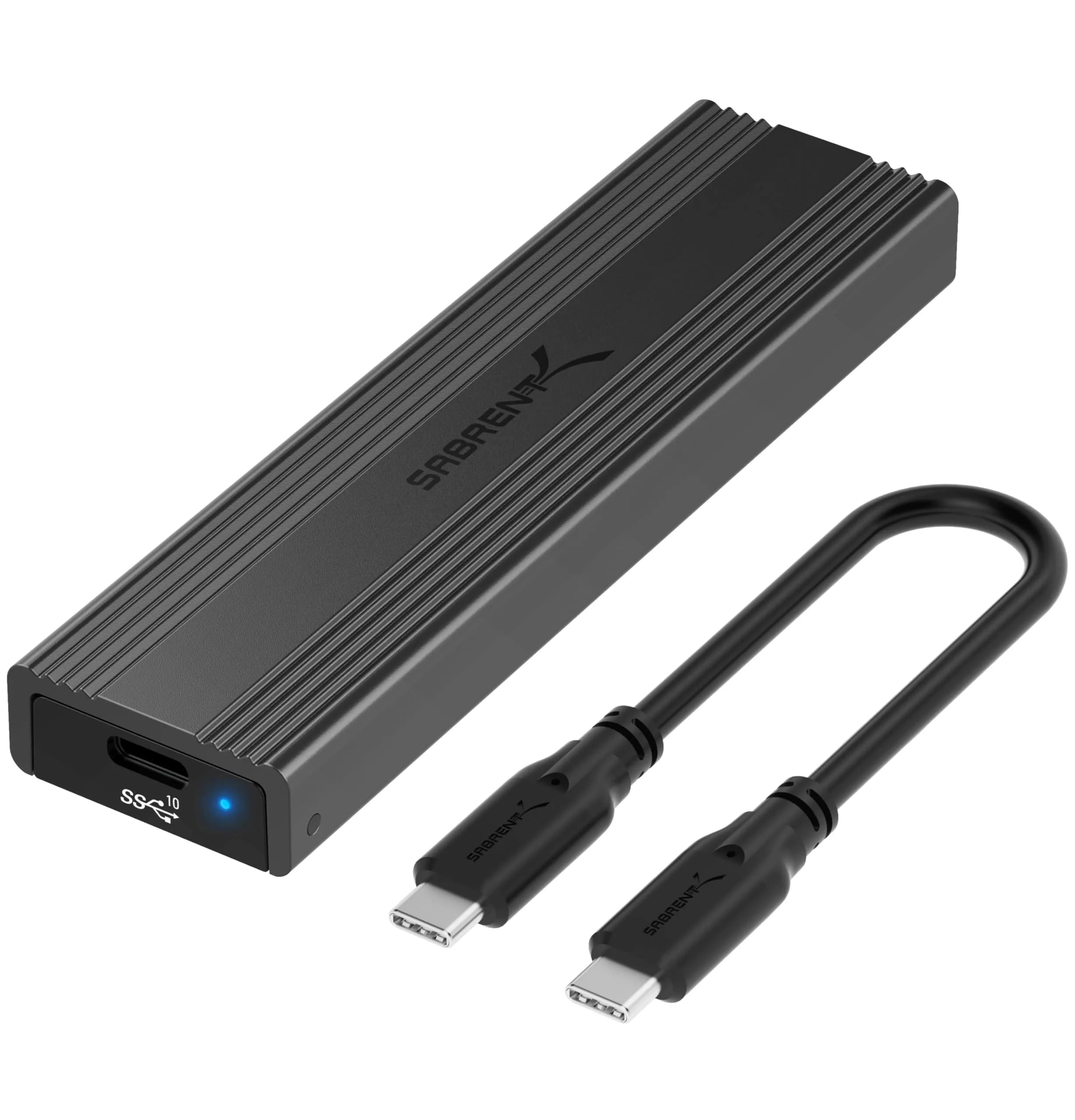 SABRENT Tool-Free NVMe & SATA M.2 SSD Enclosure, USB 3.2 Type-C (EC-SNVE) 10Gbps | External SSD Case for 2242/2260/2280 Drives