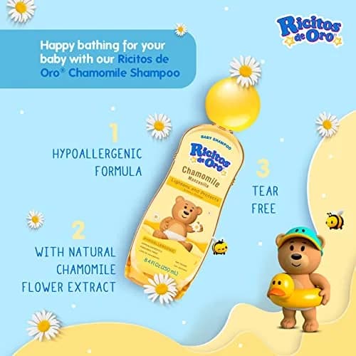 Ricitos de Oro Baby Shampoo | Chamomile | 13.5 fl oz | 2-Pack | Gentle, Lightening & Hypoallergenic thumbnail 3