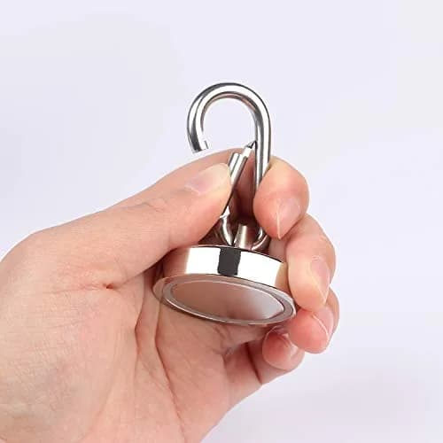 WELLZEER Magnetic Hooks 170lbs (77kg) Heavy Duty Neodymium Magnet with Carabiner - 2 Pack thumbnail 6