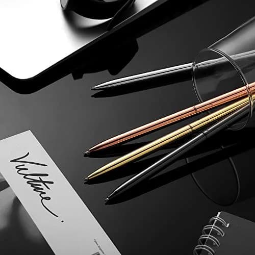 Zonon Metal Ballpoint Pen Set 8 pcs Gold, Rose Gold, Silver, Steel | Slim, Refillable, Smooth Ink thumbnail 5