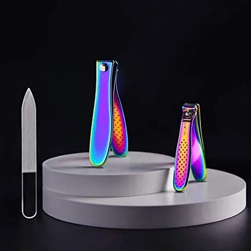 Rolabling Rainbow Stainless Steel Nail Clipper Set with Glass Nail File | Precision Fingernail & Toenail Cutters thumbnail 9